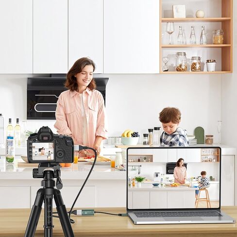 بطاقة التقاط، بطاقة التقاط فيديو SROMGEE USB C إلى HDMI، بطاقة التقاط جهاز التقاط الصوت لتسجيل البث بدقة 1080P@30 هرتز، 4K@30 هرتز للتدريس والبث والألعاب والبث المباشر ومؤتمرات الفيديو in Kuwait