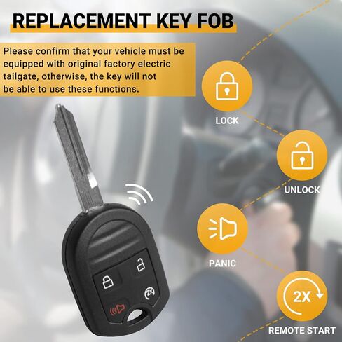 Car Key Fob Keyless Entry Remote Compatible with Ford F150| F250| F350| Explorer| Lincoln Mark LT| Navigator 2011-2016 Replacement Key CWTWB1U793 (4-BTN) in Kuwait
