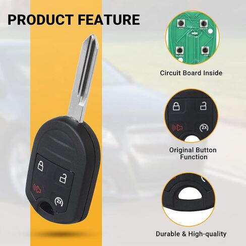 Car Key Fob Keyless Entry Remote Compatible with Ford F150| F250| F350| Explorer| Lincoln Mark LT| Navigator 2011-2016 Replacement Key CWTWB1U793 (4-BTN) in Kuwait