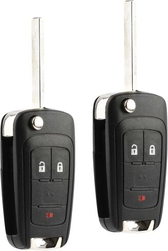 Car Key Fob Keyless Entry Remote Flip fits 2010-2017 Chevy Equinox, Sonic, Terrain (OHT01060512 3-btn), Set of 2 in Kuwait