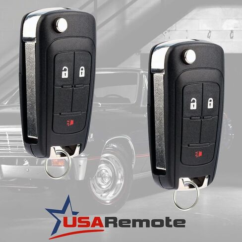 Car Key Fob Keyless Entry Remote Flip fits 2010-2017 Chevy Equinox, Sonic, Terrain (OHT01060512 3-btn), Set of 2 in Kuwait