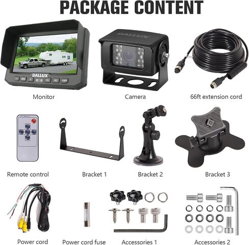Bus Truck Vehicle Backup Cameras Wide View Angle cab cam Rearview Reverse Waterproof Night Vision 4 PIN Cam for Travel Trailer/Pickup/Van/RV Camper/Motor Home (12V,package not include extension cable) in Kuwait