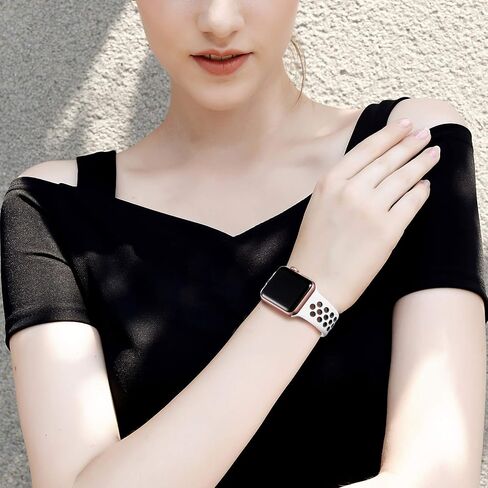 أحزمة Lerobo الرياضية البديلة المتوافقة مع Apple Watch SE/Ultra iWatch Series 8 7 6 5 4 3 2 1 - 44 مم 42 مم 45 مم 49 مم 41 مم 40 مم 38 مم، حزام سيليكون ناعم مسامي للرجال والنساء، 3 عبوات in Kuwait