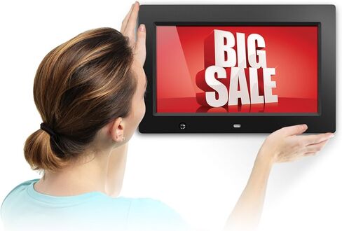 إطار صور رقمي Aluratek ADMSF310F مقاس 10 بوصات مع مستشعر حركة موفر للطاقة سعة 4 جيجابايت وذاكرة مدمجة (أسود) in Kuwait