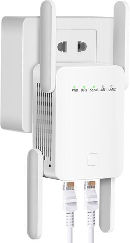 2023 New WiFi Extender Signal Booster for Home 1200Mbps Dual Band 2.4/5G Wireless WiFi Repeater Signal Amplifier with Ethernet Port, 4 Antennas 360° Full Coverage WPS WiFi Strong Signal in Saudi Arabia