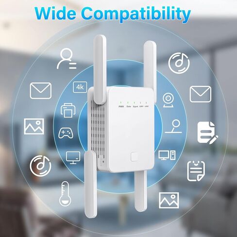 2023 New WiFi Extender Signal Booster for Home 1200Mbps Dual Band 2.4/5G Wireless WiFi Repeater Signal Amplifier with Ethernet Port, 4 Antennas 360° Full Coverage WPS WiFi Strong Signal in Saudi Arabia