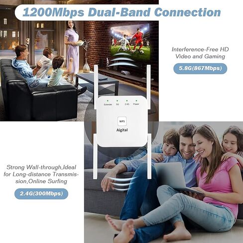 أحدث موسع واي فاي لعام 2023، مكرر واي فاي بسرعة 1200 ميجا بت في الثانية، معزز واي فاي صغير، معزز إنترنت ثنائي النطاق مع منفذ إيثرنت، إعداد سريع لزر WPS، معزز إشارة لاسلكية منزلية يغطي مساحة تصل إلى 3000 قدم مربع in Kuwait