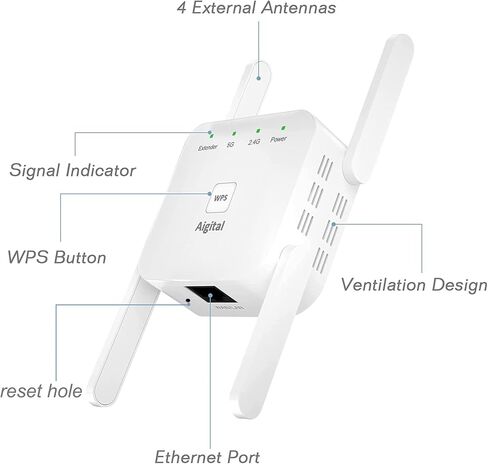 أحدث موسع واي فاي لعام 2023، مكرر واي فاي بسرعة 1200 ميجا بت في الثانية، معزز واي فاي صغير، معزز إنترنت ثنائي النطاق مع منفذ إيثرنت، إعداد سريع لزر WPS، معزز إشارة لاسلكية منزلية يغطي مساحة تصل إلى 3000 قدم مربع in Kuwait