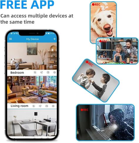 ASIEVIE Wireless Charger + Home Security Indoor with WiFi Hidden Spy Nanny Camera APP Control Motion Dection in Kuwait