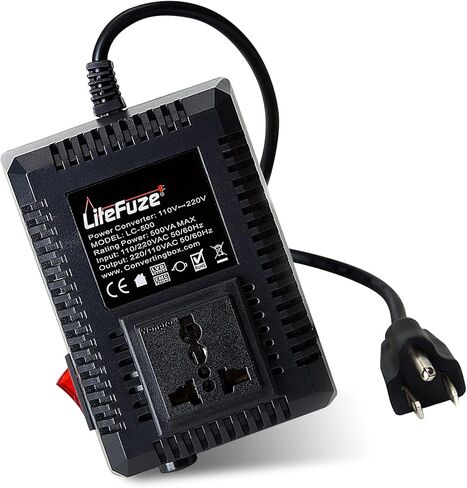 300 Watt Step Up/Step Down Travel Voltage Converter, 220/110v to 110/220v converter with Type B Plug - Compatible with Hair Straightener, Camera, Laptop & More in Kuwait