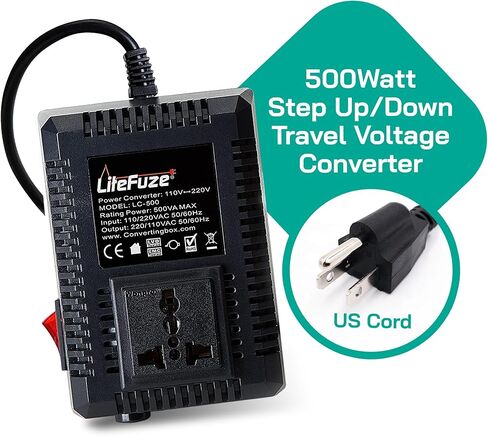300 Watt Step Up/Step Down Travel Voltage Converter, 220/110v to 110/220v converter with Type B Plug - Compatible with Hair Straightener, Camera, Laptop & More in Kuwait