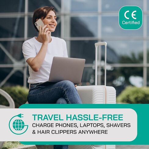 300 Watt Step Up/Step Down Travel Voltage Converter, 220/110v to 110/220v converter with Type B Plug - Compatible with Hair Straightener, Camera, Laptop & More in Kuwait