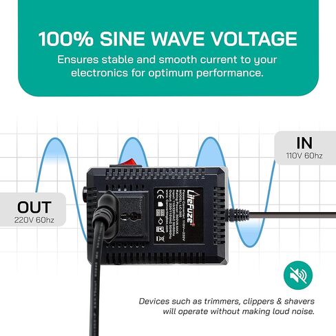 300 Watt Step Up/Step Down Travel Voltage Converter, 220/110v to 110/220v converter with Type B Plug - Compatible with Hair Straightener, Camera, Laptop & More in Kuwait