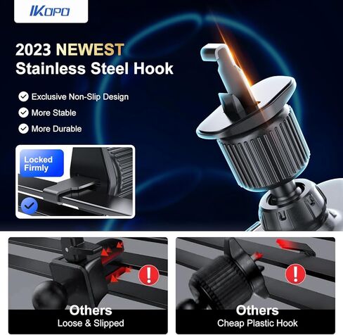 حامل هاتف السيارة IKOPO، حامل فتحة تهوية عالمية، مشبك أقوى مضاد للصدمات، حامل للهاتف الخلوي المحمول، حامل حر اليدين لهاتف iPhone، Samsung، LG والمزيد in Kuwait