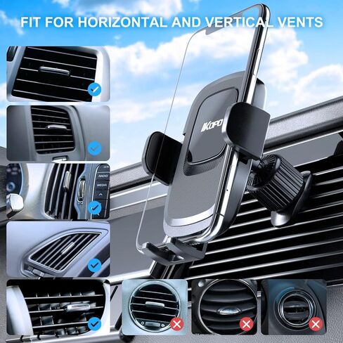 حامل هاتف السيارة IKOPO، حامل فتحة تهوية عالمية، مشبك أقوى مضاد للصدمات، حامل للهاتف الخلوي المحمول، حامل حر اليدين لهاتف iPhone، Samsung، LG والمزيد in Kuwait