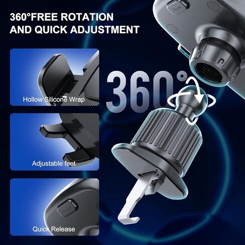 حامل هاتف السيارة IKOPO، حامل فتحة تهوية عالمية، مشبك أقوى مضاد للصدمات، حامل للهاتف الخلوي المحمول، حامل حر اليدين لهاتف iPhone، Samsung، LG والمزيد in Kuwait