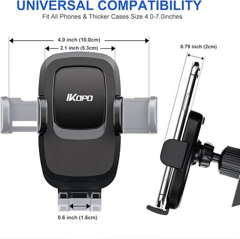 حامل هاتف السيارة IKOPO، حامل فتحة تهوية عالمية، مشبك أقوى مضاد للصدمات، حامل للهاتف الخلوي المحمول، حامل حر اليدين لهاتف iPhone، Samsung، LG والمزيد in Kuwait