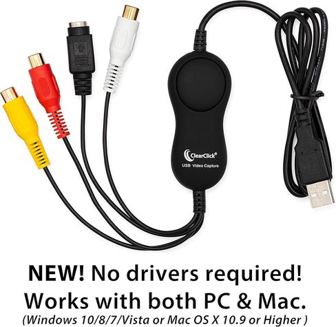 كلير كليك مجموعة في اتش اس الى دي في دي للكمبيوتر وماك - جهاز USB وبرامج وتعليمات ودعم فني - التقاط الفيديو من في سي ار وفي اتش اس وهاي 8 وكاميرات الفيديو وانظمة الالعاب in Kuwait