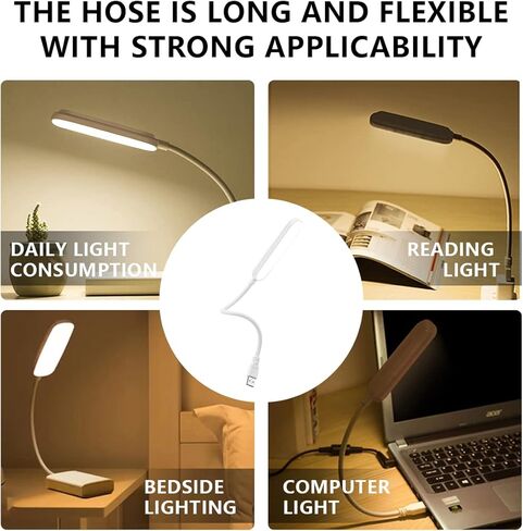 مصباح FINENIC USB LED للقراءة الليلية باللون الأبيض، 2 عبوة، مصباح قراءة طبيعي محمول 5 فولت 2.5 وات مع رقبة مرنة، حماية للعين، مصباح ليلي للجيب داخلي وخارجي in Kuwait