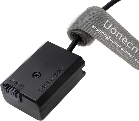 Uonecn NP-FW50 Dummy Battery to D-Tap Coiled Power Cable, 8V Camera Power Cord for Sony Alpha a7 a7R a7S a7II A6000 Series Cameras, Stretchable 12-36in in Saudi Arabia
