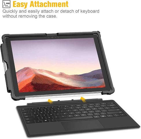 Fintie Hard Case for Microsoft Surface Pro 7 Plus/Pro 7/ Pro 6/ Pro 5/ Pro LTE, Shockproof Folio Protective Rugged Cover Compatible with Type Cover Keyboard + Original Kickstand (Frost Blue) in Kuwait
