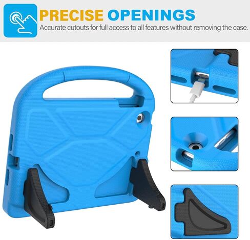 حافظة SUPLIK iPad Mini 1/2/3 للأطفال، واقي شاشة مدمج، غطاء واقٍ متين مقاوم للصدمات مع حامل بمقبض لجهاز Apple iPad Mini 1st/2nd/3rd الجيل 7.9 بوصة، أزرق in Kuwait