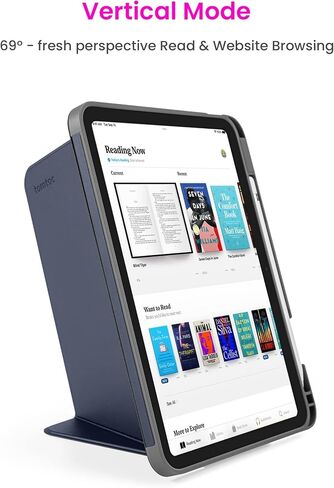 حافظة Tomtoc iPad عمودية ثلاثية الوضع متوافقة مع iPad 10 2022 الجديد مقاس 10.9 بوصة، حافظة iPad واقية مع حامل أقلام iPad، مسند مغناطيسي لـ 3 أوضاع استخدام، غطاء تنبيه/نوم تلقائي، أبيض in Kuwait