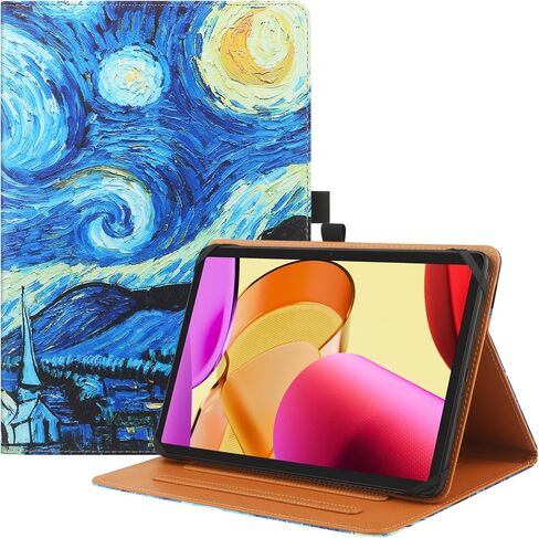9"-10.5" Inch Universal Tablet Case, Protective Cover Stand Folio Case for 9 10 10.5 Inch Android Touchscreen Tablet, with Adjustable Fixing Silicon Band,Black in Kuwait