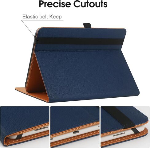9"-10.5" Inch Universal Tablet Case, Protective Cover Stand Folio Case for 9 10 10.5 Inch Android Touchscreen Tablet, with Adjustable Fixing Silicon Band,Black in Kuwait