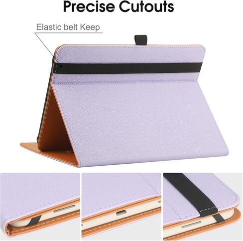 9"-10.5" Inch Universal Tablet Case, Protective Cover Stand Folio Case for 9 10 10.5 Inch Android Touchscreen Tablet, with Adjustable Fixing Silicon Band,Black in Kuwait