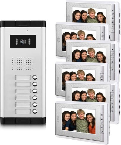 Apartment Video Intercom System, 4 Units Household Video Doorbell in Saudi Arabia
