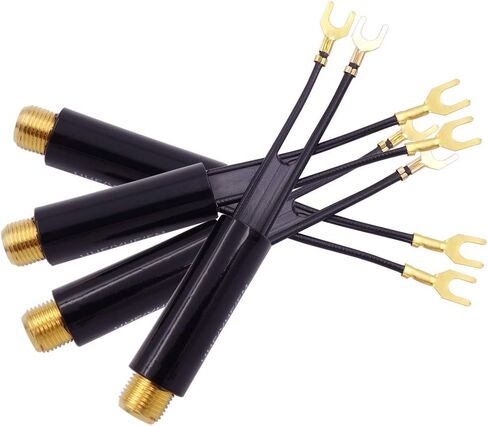 Matching Transformer, 4-Pack Gold Plated 75 Ohm to 300 Ohm Adapter, UHF/VHF/FM Balun Transformer Converter with F Type Female Jack Coax Coaxial Connector for TV Satellite Aerial FM AM Antenna in Kuwait