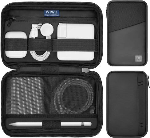 WIWU Tech Organizer Travel Case: Electronics Organizer Travel Case Waterproof, Water-Resistant Zipper Small Electronic Organizer Carrying Bag for Power Bank Cables Macbook Accessories in Saudi Arabia