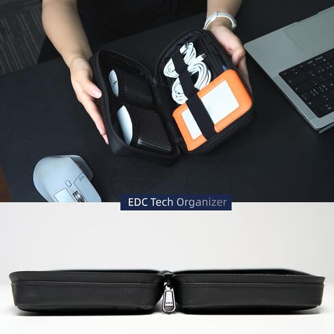 WIWU Tech Organizer Travel Case: Electronics Organizer Travel Case Waterproof, Water-Resistant Zipper Small Electronic Organizer Carrying Bag for Power Bank Cables Macbook Accessories in Saudi Arabia