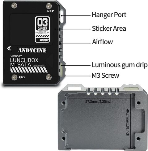 ANDYCINE Lunchbox Black Color Magnalium Case for mSATA SSD Enclosure Compatible for Samsung T5 Compatible for Atomos Ninja V ,V+ in Kuwait