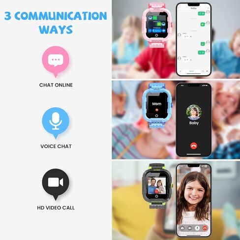 ساعة Laredas الذكية للأطفال مع بطاقة SIM، ساعة هاتف خلوي للأطفال غير مقفلة 4G، متتبع نظام تحديد المواقع العالمي (GPS)، مكالمات فيديو/دردشة صوتية/نص، أدوات تحكم أبوية، هدايا عيد الميلاد لـ 3-15 أولاد بنات (75-وردي) in Kuwait