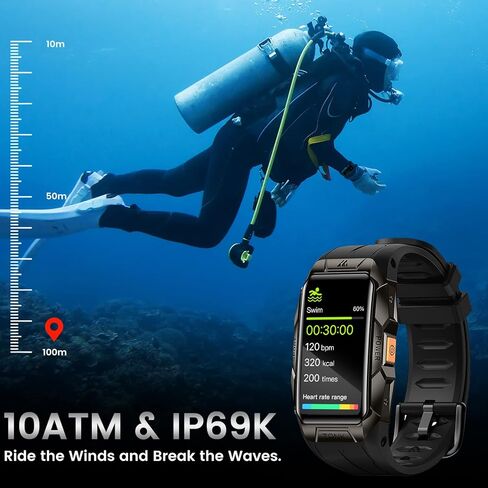 KOSPET Health & Fitness Tracker 50+Days Standby Battery Life Smart Watch, 100 Meter Waterproof 3D Curved Corning Gorilla Glass Full Metal 70 Sports Modes 24H Smart Sleep Tracking, AMOLED Display in Kuwait