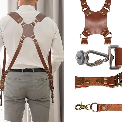 Kasla Leather Dual Camera Strap for Two DSLR/SLR Cameras Tan in Kuwait