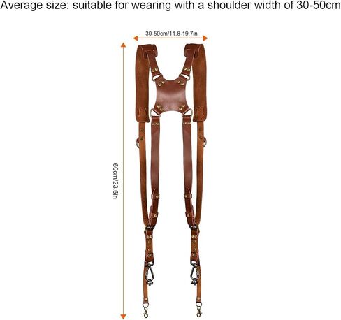 Kasla Leather Dual Camera Strap for Two DSLR/SLR Cameras Tan in Kuwait