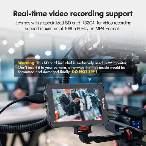 شاشة كاميرا تسجيل Desview V5 2800nits شاشة لمس ميدانية تسجيل شاشة كاملة الوضوح IPS 178 درجة زاوية عرض مع 3D Lut Waveform VectorScope الرسم البياني الذروة التركيز 4K HDMI جميع المعادن in Kuwait