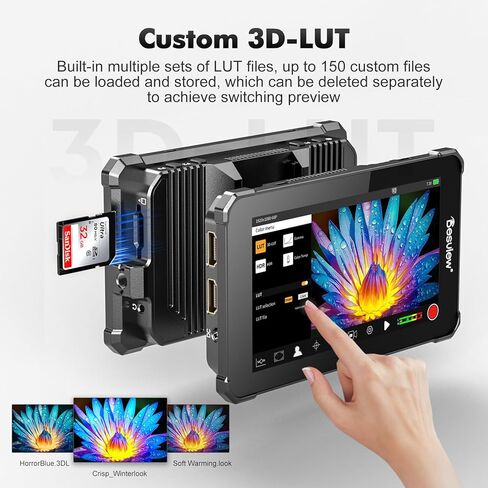 شاشة كاميرا تسجيل Desview V5 2800nits شاشة لمس ميدانية تسجيل شاشة كاملة الوضوح IPS 178 درجة زاوية عرض مع 3D Lut Waveform VectorScope الرسم البياني الذروة التركيز 4K HDMI جميع المعادن in Kuwait