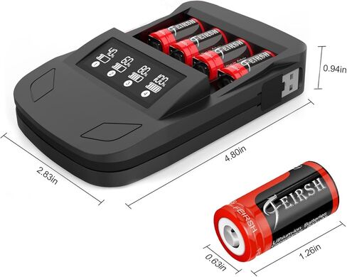 123A 3V Lithium Battery for Arlo, 8 Pack Battery Charger with 3.7V 800mAh Rechargeable Batteries for Arlo Cameras VMC3030 VMK3200 VMS3330 3430 3530 and Flashlight Microphone in Kuwait