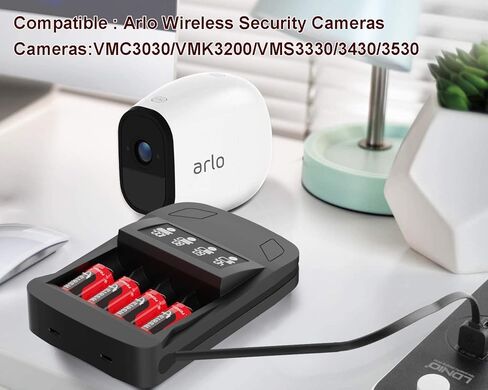 123A 3V Lithium Battery for Arlo, 8 Pack Battery Charger with 3.7V 800mAh Rechargeable Batteries for Arlo Cameras VMC3030 VMK3200 VMS3330 3430 3530 and Flashlight Microphone in Kuwait