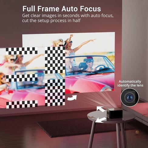 Autofocu Smart Projector with Android TV OS, Xgody A40 9000L Mini Projector with WiFi and Bluetooth, 1080P Support HD Home Theater Projector with Netflix 7000+APPs Bulit-in Hi-Fi Speaker and Remote in Kuwait