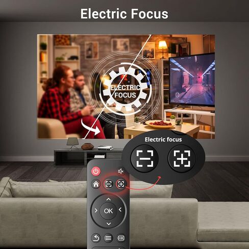 Autofocu Smart Projector with Android TV OS, Xgody A40 9000L Mini Projector with WiFi and Bluetooth, 1080P Support HD Home Theater Projector with Netflix 7000+APPs Bulit-in Hi-Fi Speaker and Remote in Kuwait