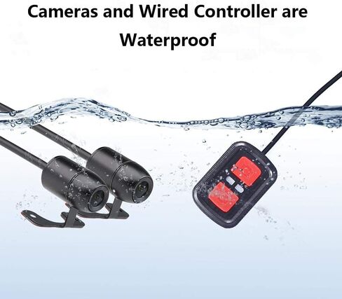 VSYSTO WiFi دراجة نارية داش كام، كامل الجسم مقاوم للماء HD 1080P أمامي وخلفي رياضي مقاوم للحوادث كاميرا DVR للدراجات النارية، رؤية ليلية G-Sensor Loop Recording in Kuwait