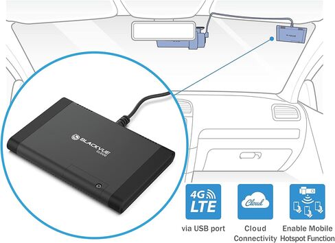 BlackVue DR900X-2CH Plus مع بطاقة microSD سعة 32 جيجابايت | كاميرا داشكام سحابية بدقة 4K UHD | شبكة Wi-Fi مدمجة ونظام تحديد المواقع العالمي (GPS) ومراقبة الجهد الكهربي لوضع انتظار السيارات | LTE ونقطة اتصال الهاتف المحمول عبر وحدة LTE الاختيارية (متجددة) in Kuwait