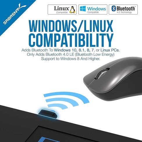 SABRENT USB Bluetooth 4.0 Micro Adapter for PC [v4.0 Class 2 with Low Energy Technology] (BT UB40) in Saudi Arabia