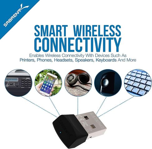 SABRENT USB Bluetooth 4.0 Micro Adapter for PC [v4.0 Class 2 with Low Energy Technology] (BT UB40) in Saudi Arabia
