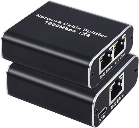 RJ45 Ethernet Splitter, Tendak 1000Mbps Ethernet Splitter 1 to 2 High Speed, Internet Splitter with USB Power Cable, Network Splitter for Cat5/Cat5e/Cat6/Cat7, 2 Devices Simultaneous Networking in Saudi Arabia